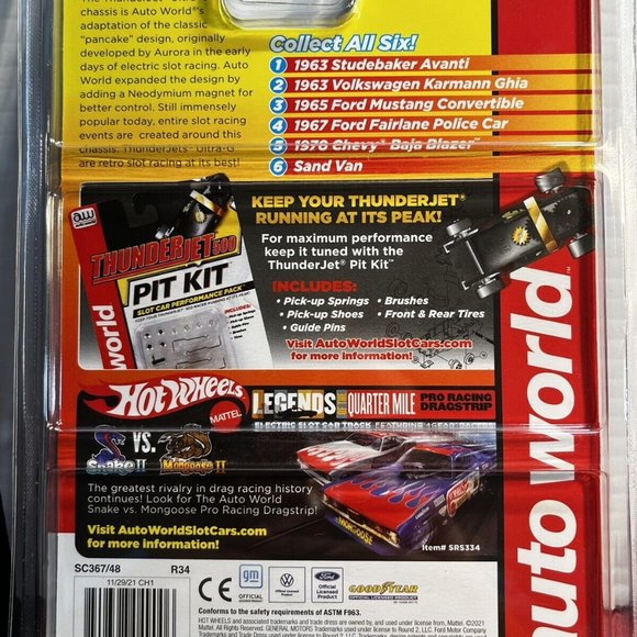 Sealed NEW Auto World 2021 Ultra G 67 Ford Fairlane Police Slot Car Thunder jet - Picture 2 of 2